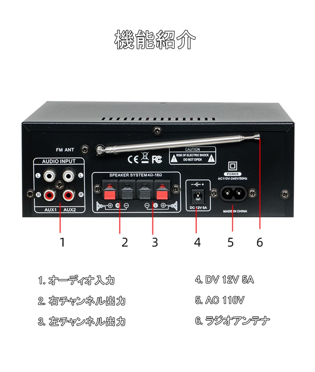Amazon.co.jp: パワーアンプ 110V対応 カラオケアンプ Bluetooth対応